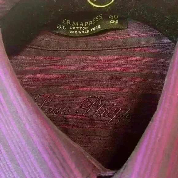 Louis Philippe Purple Button Down Shirt Size 40 - Picture 2 of 3